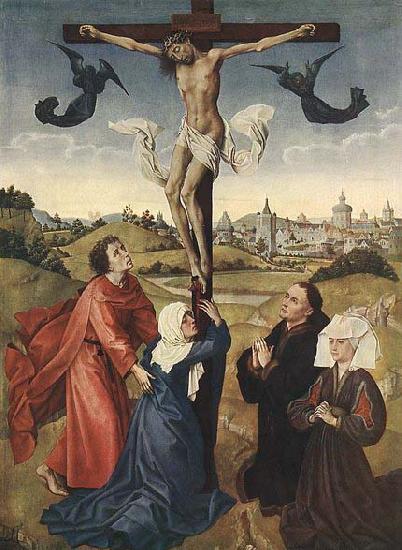 WEYDEN, Rogier van der Crucifixion Triptych France oil painting art